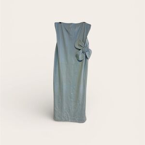 Elegant Strapless Blue Dress